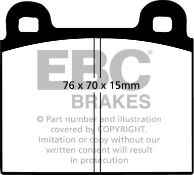 EBC Brakes DP103 - Тормозные колодки, дисковые, комплект www.autospares.lv