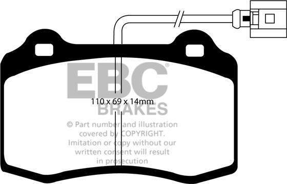 EBC Brakes DP41140/2R - Bremžu uzliku kompl., Disku bremzes www.autospares.lv