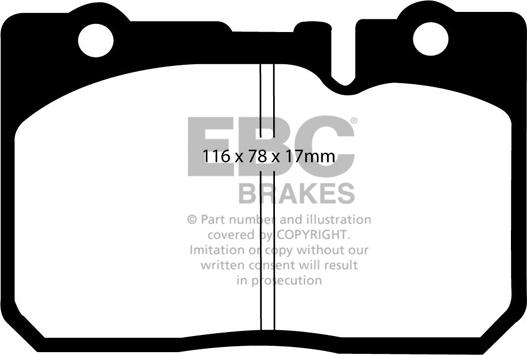 EBC Brakes DP1154 - Тормозные колодки, дисковые, комплект www.autospares.lv