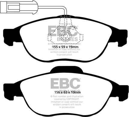 EBC Brakes DP1153 - Тормозные колодки, дисковые, комплект www.autospares.lv