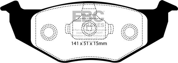 EBC Brakes DP1137 - Тормозные колодки, дисковые, комплект www.autospares.lv