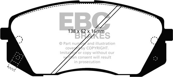 EBC Brakes DP21809 - Тормозные колодки, дисковые, комплект www.autospares.lv