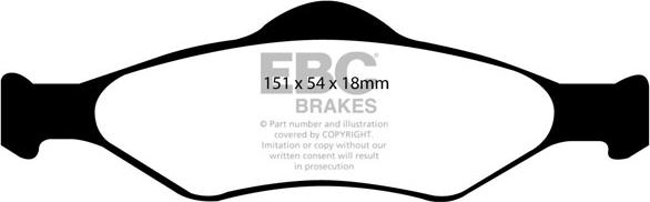 EBC Brakes DP1300 - Bremžu uzliku kompl., Disku bremzes www.autospares.lv