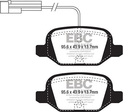 EBC Brakes DP21338/2 - Brake Pad Set, disc brake www.autospares.lv