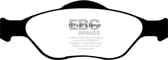 EBC Brakes DP1320 - Bremžu uzliku kompl., Disku bremzes www.autospares.lv