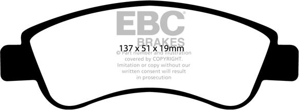 EBC Brakes DP1374 - Тормозные колодки, дисковые, комплект www.autospares.lv