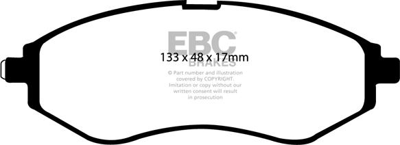 EBC Brakes DP1213 - Тормозные колодки, дисковые, комплект www.autospares.lv