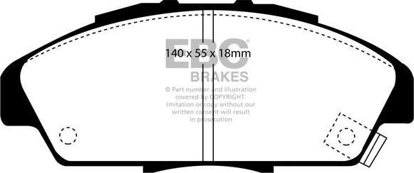 EBC Brakes DP818 - Bremžu uzliku kompl., Disku bremzes www.autospares.lv