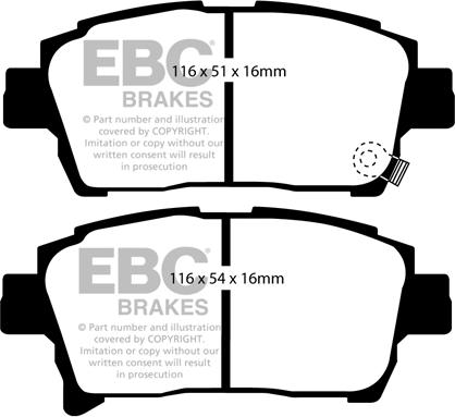 EBC Brakes DP21459 - Тормозные колодки, дисковые, комплект www.autospares.lv