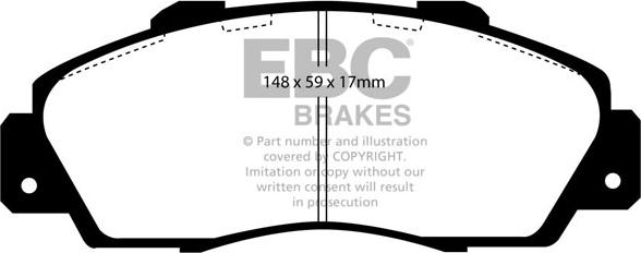 EBC Brakes DP872 - Brake Pad Set, disc brake www.autospares.lv