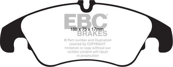 EBC Brakes DP42022R - Тормозные колодки, дисковые, комплект www.autospares.lv