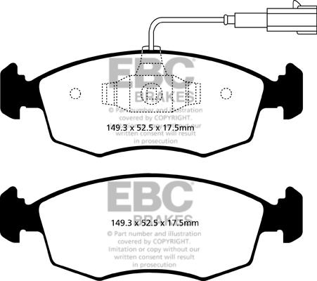 EBC Brakes DPX2141 - Bremžu uzliku kompl., Disku bremzes www.autospares.lv