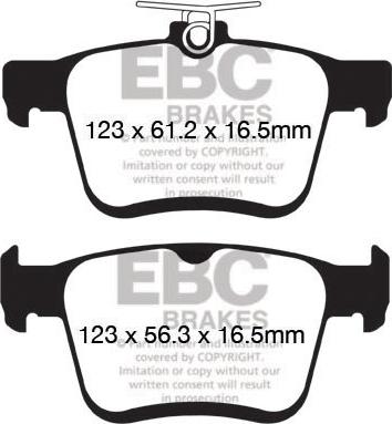 EBC Brakes DP42153R - Тормозные колодки, дисковые, комплект www.autospares.lv