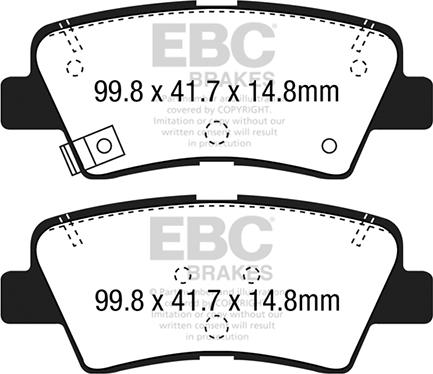 EBC Brakes DP22188 - Тормозные колодки, дисковые, комплект www.autospares.lv