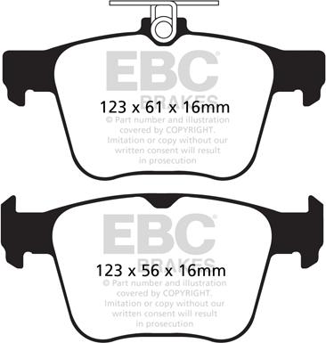 EBC Brakes DP42173R - Тормозные колодки, дисковые, комплект www.autospares.lv