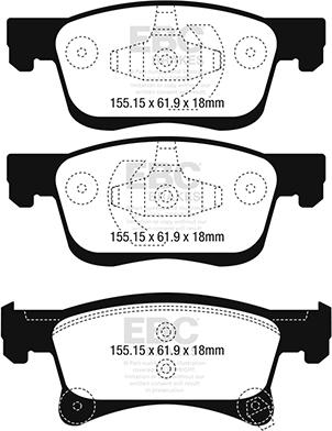 EBC Brakes DP22242 - Bremžu uzliku kompl., Disku bremzes www.autospares.lv