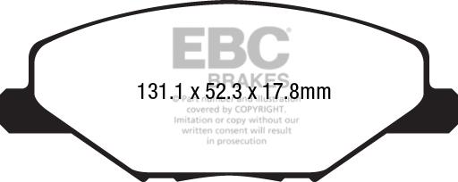 EBC Brakes DPX2211 - Тормозные колодки, дисковые, комплект www.autospares.lv