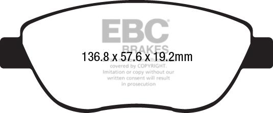 EBC Brakes DP22212 - Bremžu uzliku kompl., Disku bremzes www.autospares.lv