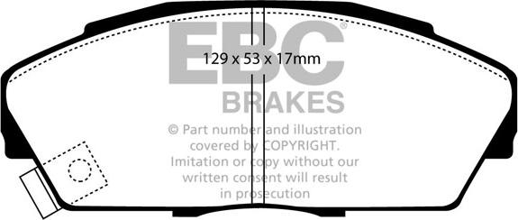 EBC Brakes DP2719/2 - Brake Pad Set, disc brake www.autospares.lv