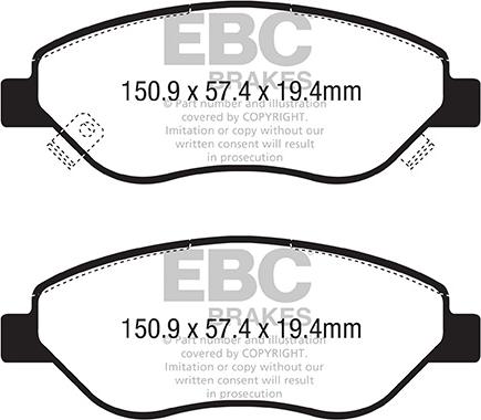 EBC Brakes DPX2332 - Bremžu uzliku kompl., Disku bremzes www.autospares.lv