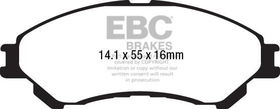 EBC Brakes DPX2217 - Brake Pad Set, disc brake www.autospares.lv