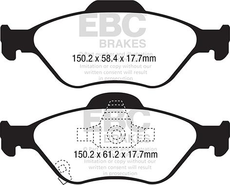 EBC Brakes DPX2288 - Bremžu uzliku kompl., Disku bremzes www.autospares.lv