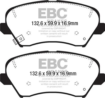 EBC Brakes DPX2232 - Bremžu uzliku kompl., Disku bremzes www.autospares.lv