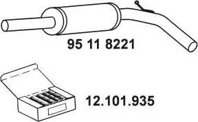 Eberspächer 95 11 8221 - Vidējais izpl. gāzu trokšņa slāpētājs www.autospares.lv