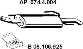 Eberspächer 674.4.004 - Izplūdes gāzu trokšņa slāpētājs (pēdējais) www.autospares.lv