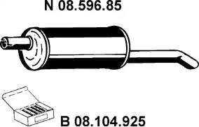 Eberspächer 08.596.85 - Izplūdes gāzu trokšņa slāpētājs (pēdējais) www.autospares.lv