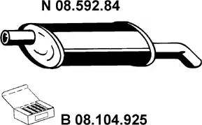 Eberspächer 08.592.84 - Izplūdes gāzu trokšņa slāpētājs (pēdējais) www.autospares.lv