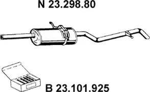 Eberspächer 23.298.80 - Izplūdes gāzu trokšņa slāpētājs (pēdējais) www.autospares.lv