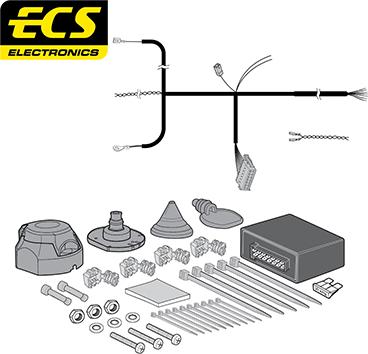 ECS BW02707MU - Elektrokomplekts, Piekabes aprīkojums www.autospares.lv