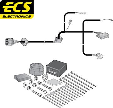 ECS MB09907U - Electric Kit, towbar www.autospares.lv