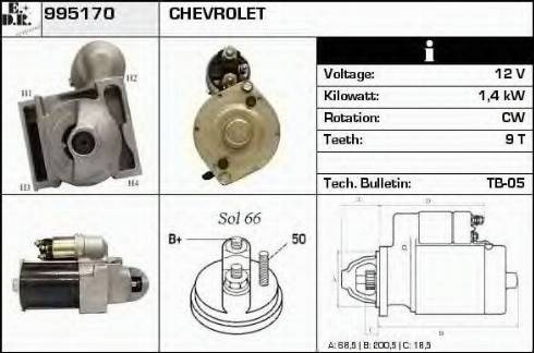 EDR 995170 - Starter www.autospares.lv