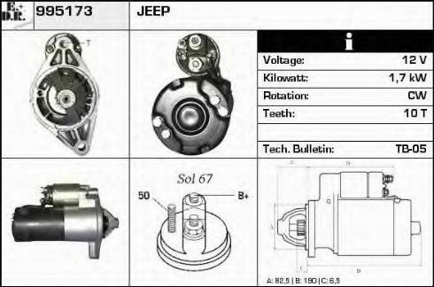 EDR 995173 - Starter www.autospares.lv