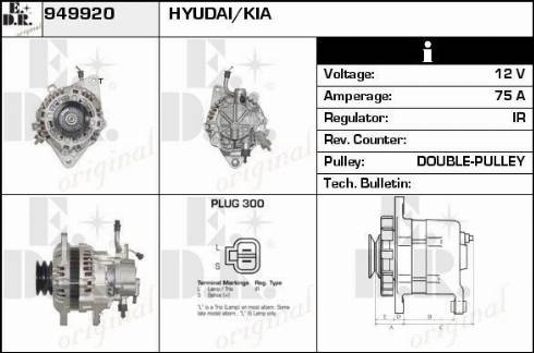 EDR 949920 - Alternator www.autospares.lv