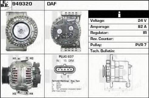 EDR 949320 - Генератор www.autospares.lv