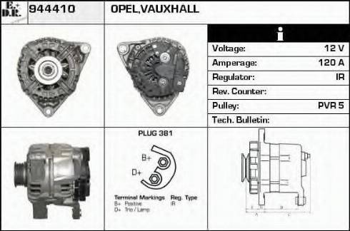 EDR 944410 - Alternator www.autospares.lv