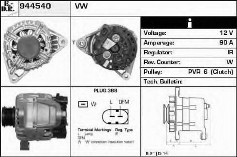 EDR 944540 - Генератор www.autospares.lv