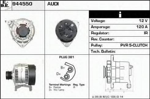 EDR 944550 - Генератор www.autospares.lv