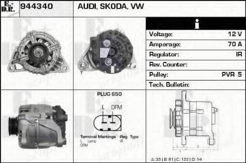 EDR 944340 - Генератор www.autospares.lv