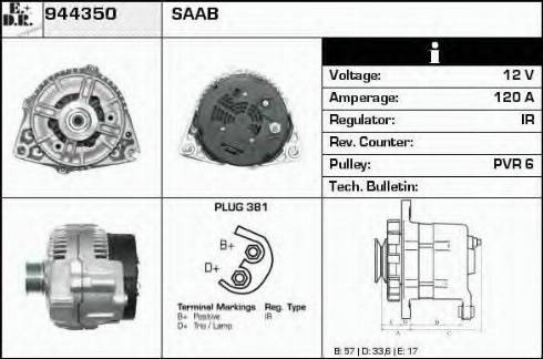 EDR 944350 - Ģenerators www.autospares.lv