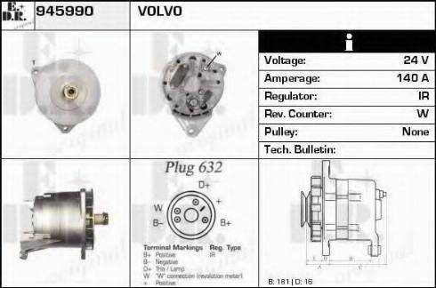 EDR 945990 - Alternator www.autospares.lv