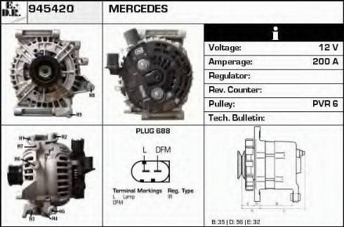 EDR 945420 - Генератор www.autospares.lv