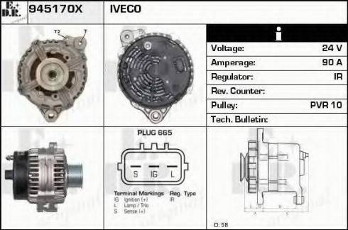 EDR 945170X - Генератор www.autospares.lv