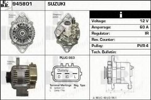 EDR 945801 - Alternator www.autospares.lv