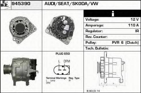 EDR 945390 - Ģenerators www.autospares.lv