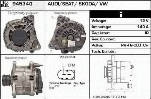 EDR 945340 - Alternator www.autospares.lv