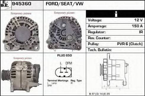 EDR 945360 - Alternator www.autospares.lv